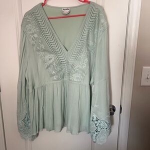ARULA Mint Lace Blouse